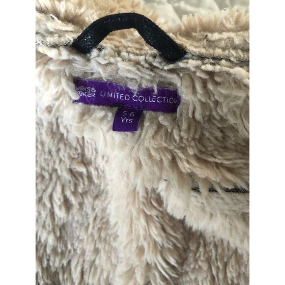 5–6Y Marks & Spencer Faux Fur & Leather Cropped Jacket - Picture 6 of 11